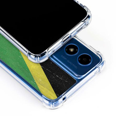 Jamaica Flag Distressed Moto G Play 4G (2024) Clear Case